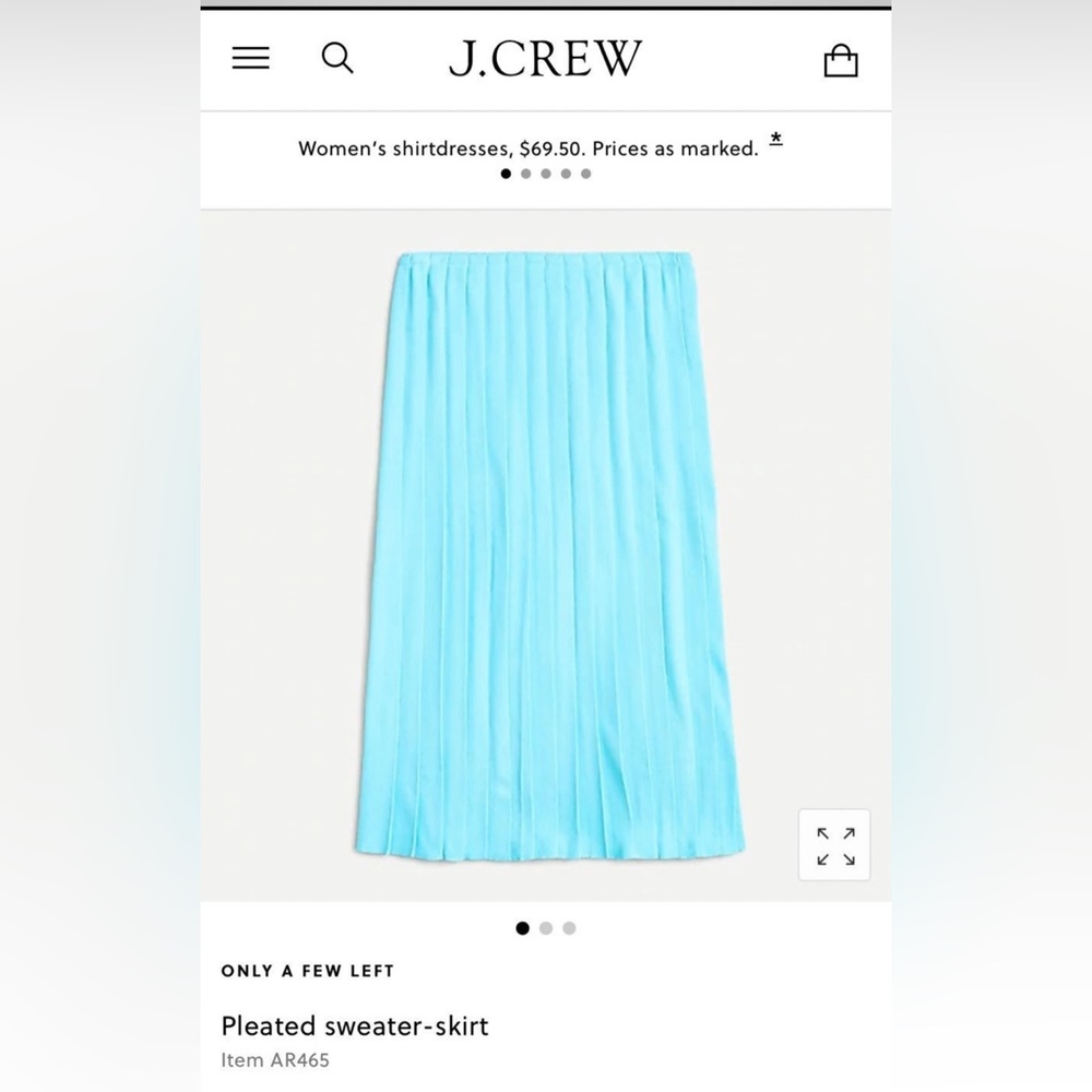 J.crew pleated sweater skirt - large